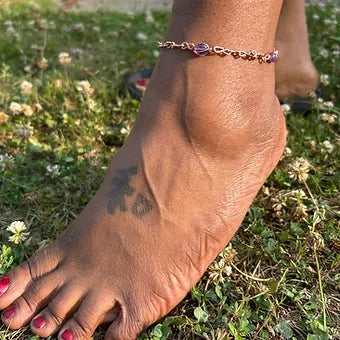 Copper & Crystal Anklet