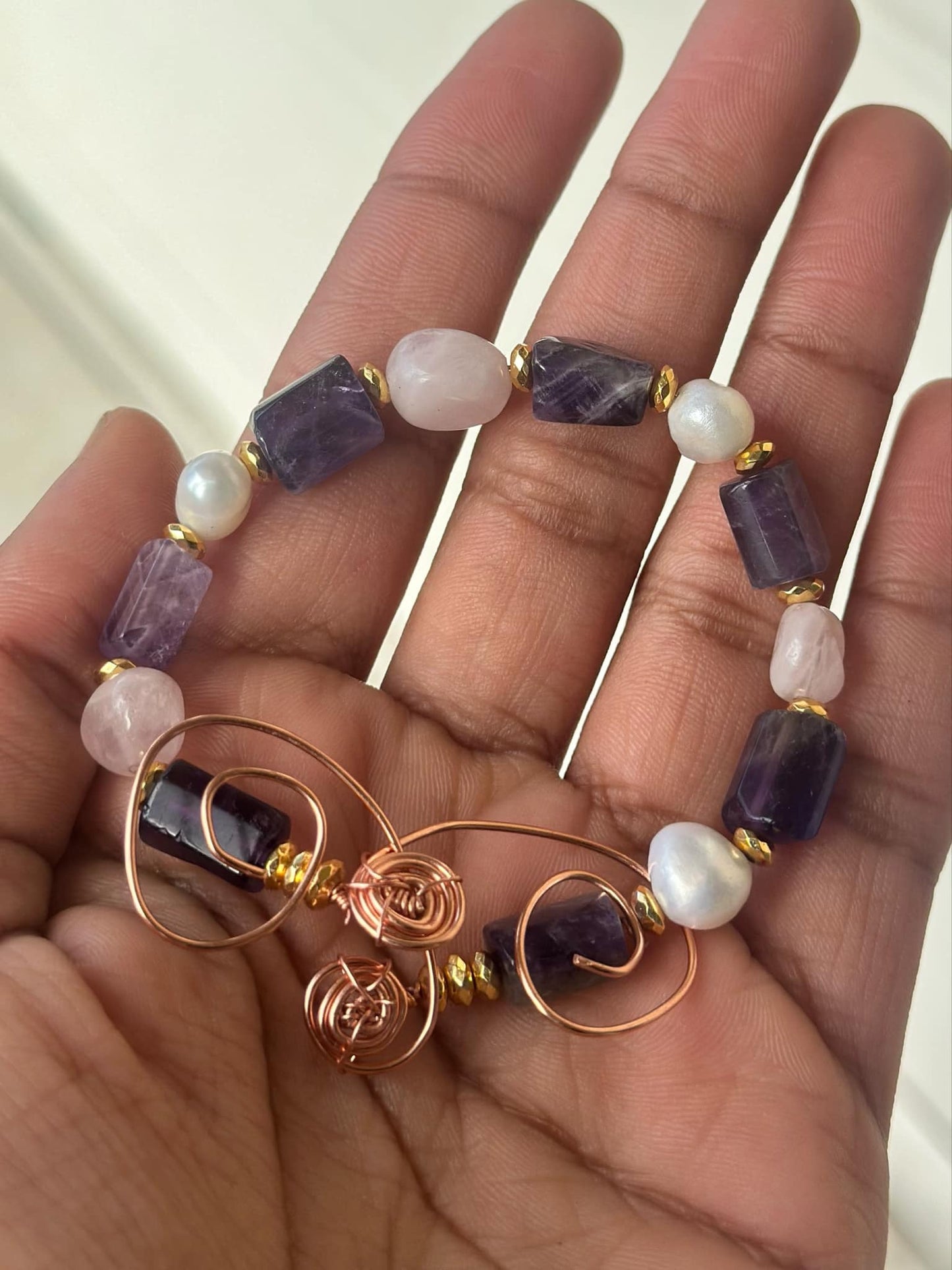 Amethyst & Rose Bracelets